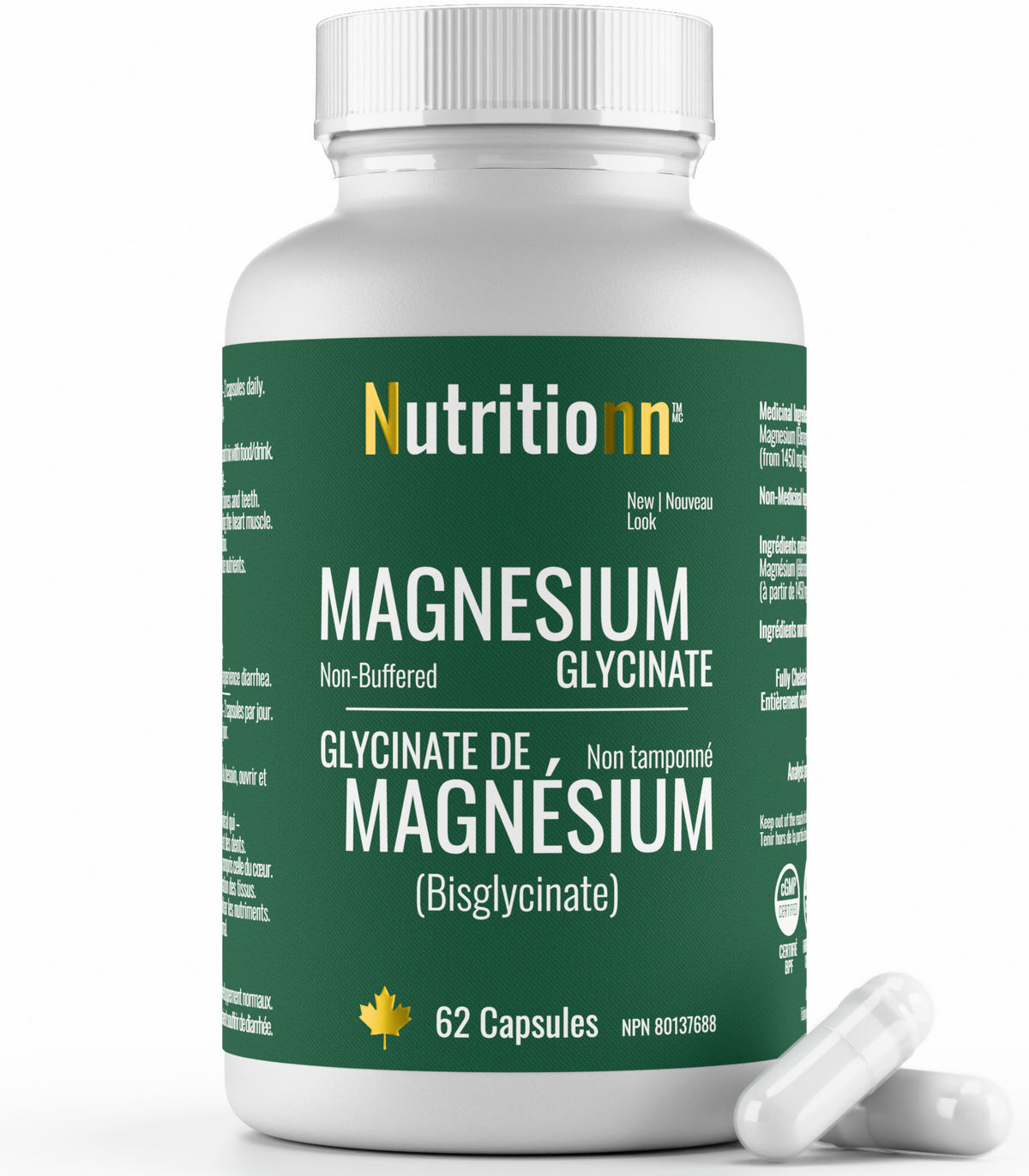 Magnesium Glycinate (62 Capsules)