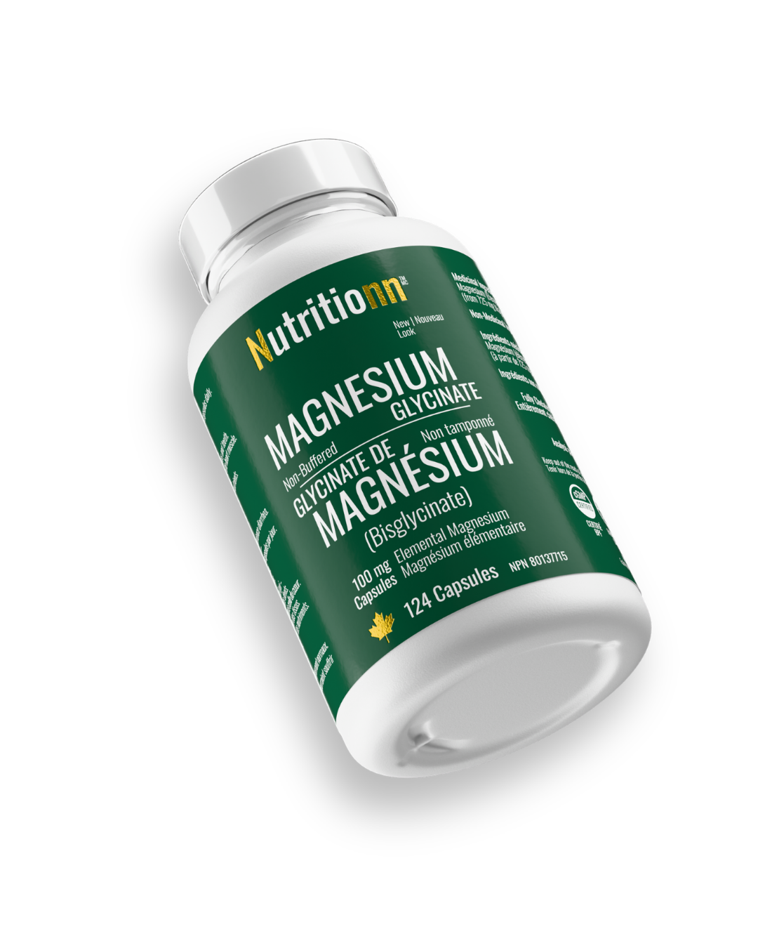 Nutritionn Magnesium Glycinate 124 capsules supplement bottle