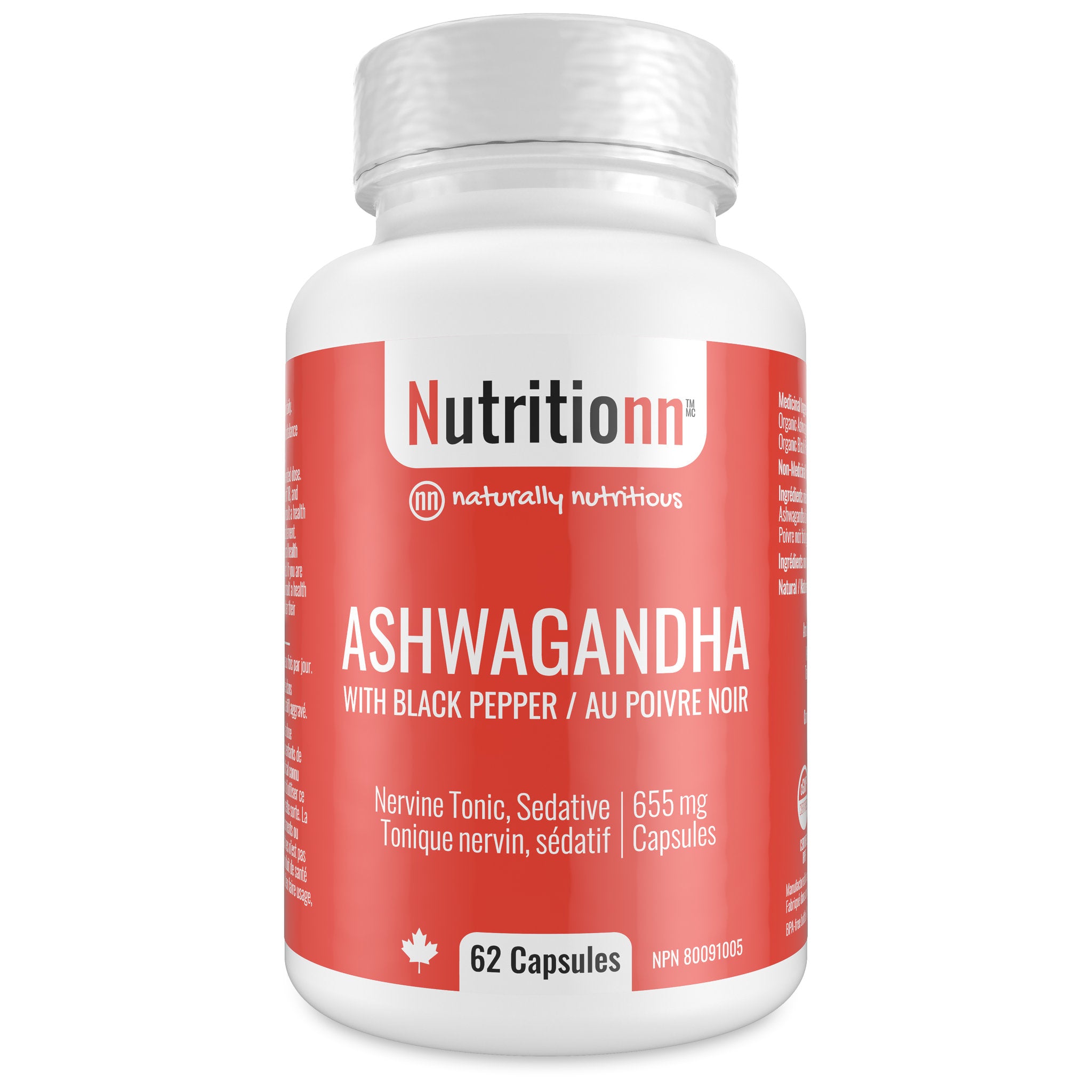 Nutritionmn Ashwagandha supplement bottle on a white background