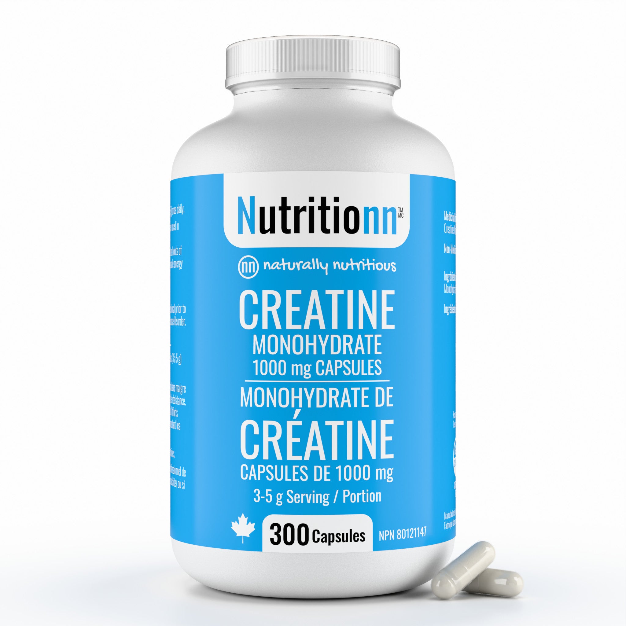 Nutritionn Creatine Monohydrate supplement bottle on a white background