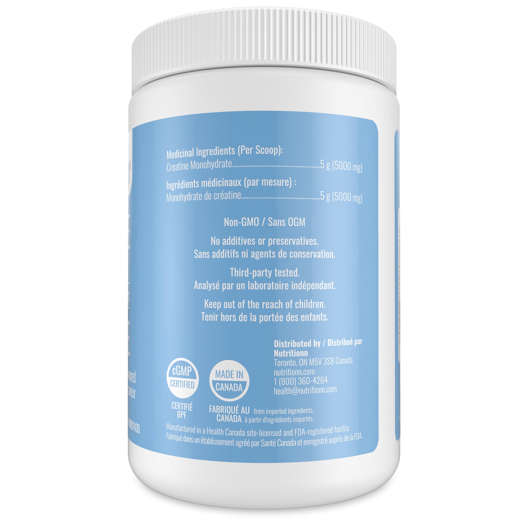 Nutritionn Creatine Monohydrate powder container on a white background