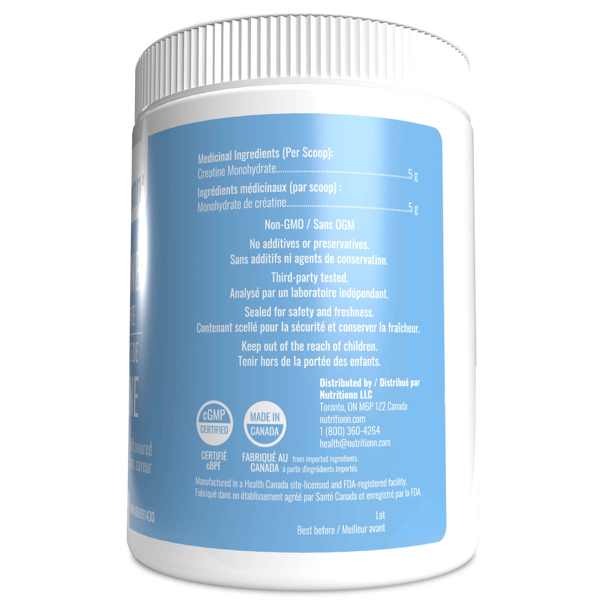 Nutritionn Creatine Monohydrate powder container on a white background