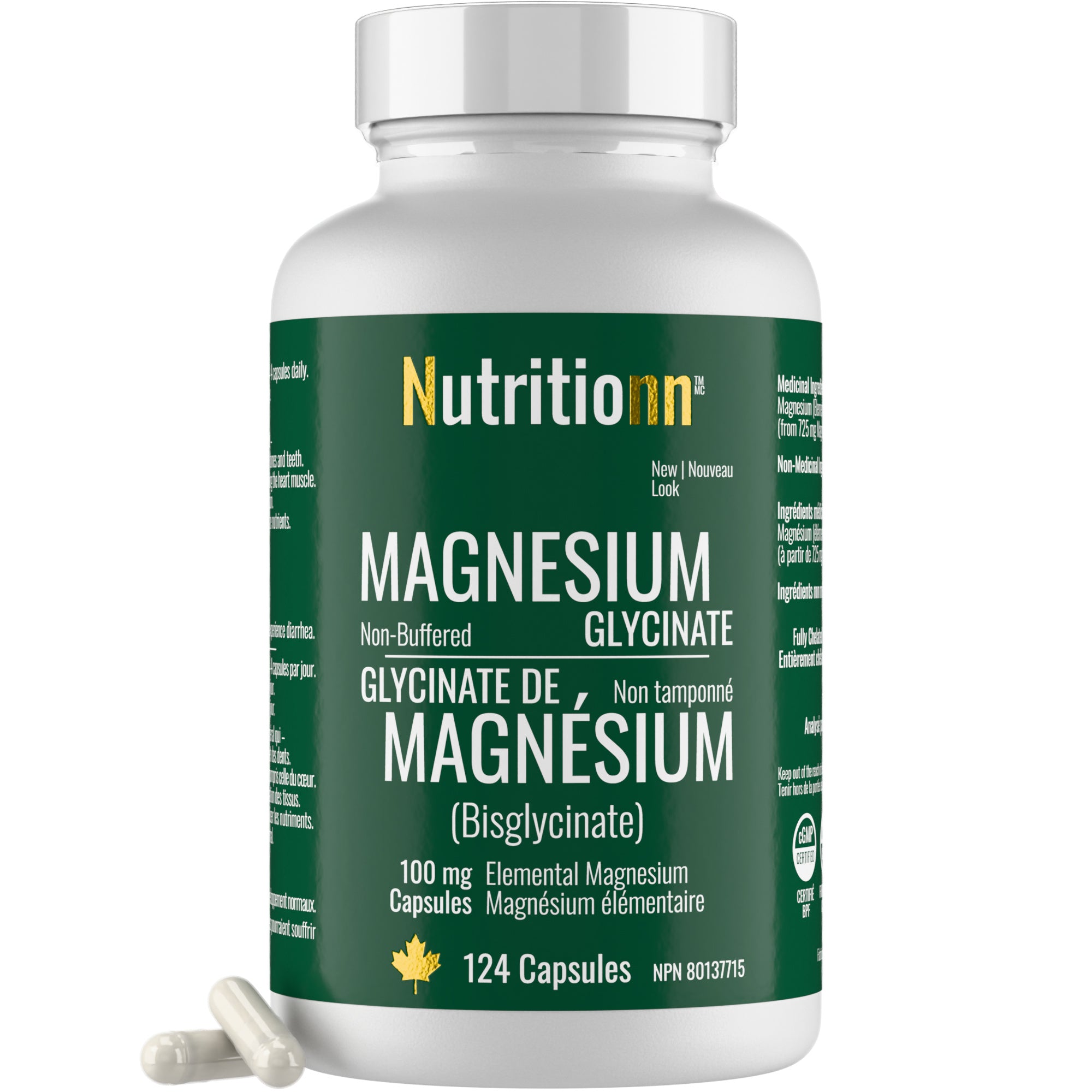 Nutritionn magnesium supplement bottle on a white background