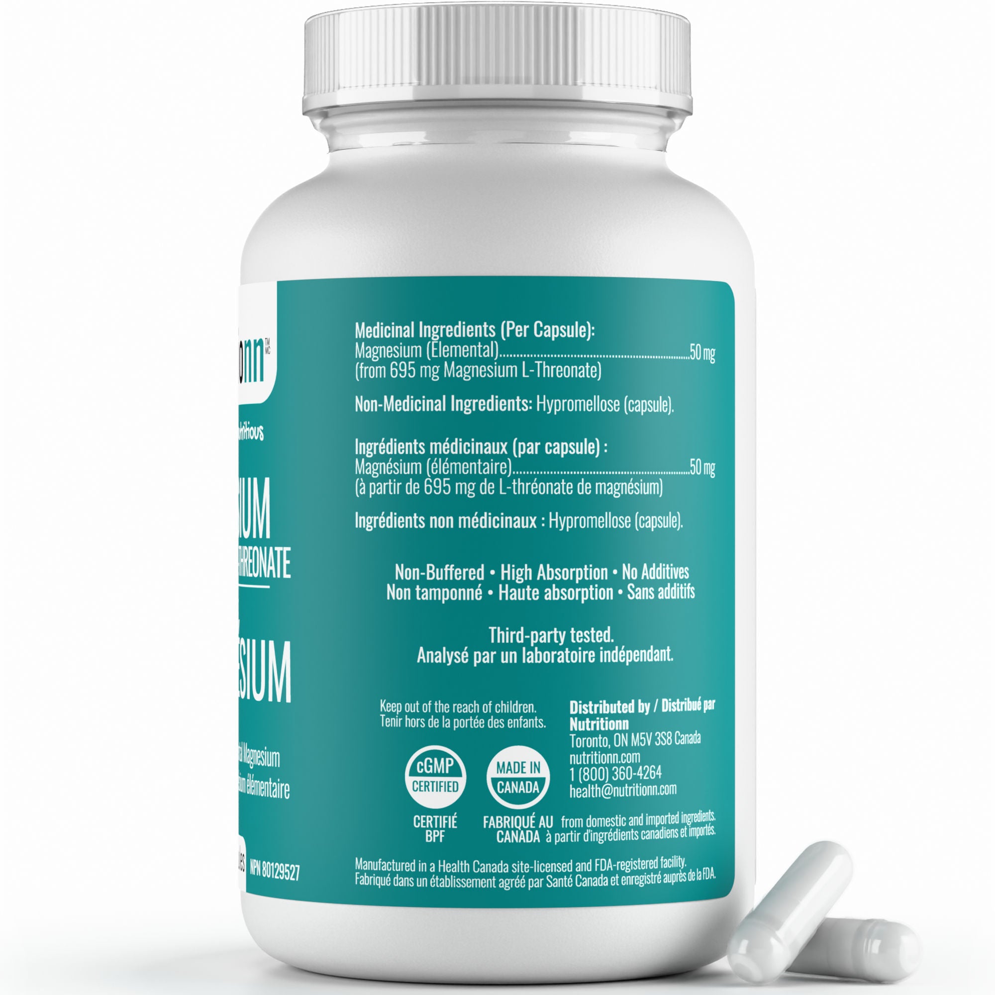 Magnesium L-Threonate (124 Capsules)